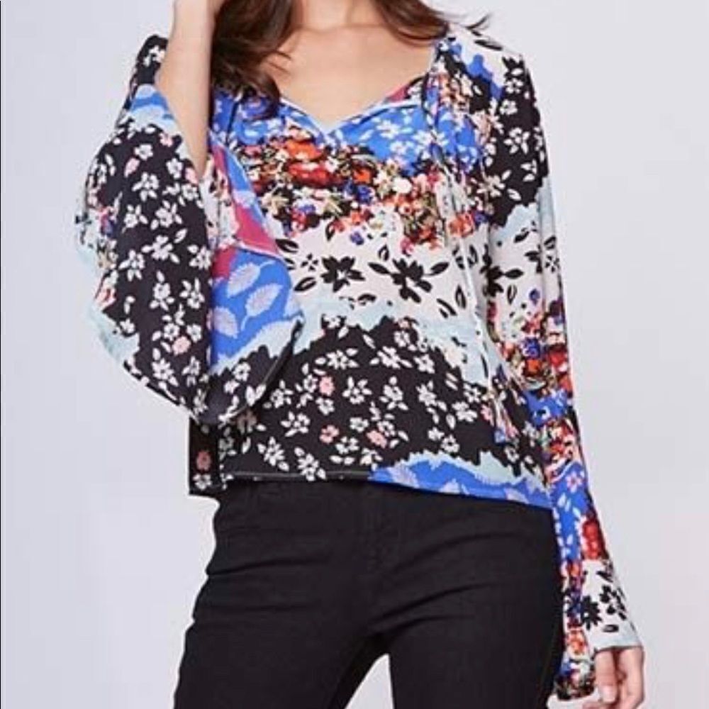 Revolve Yumi Kim Wanderlust Silk Bell Sleeve Top
